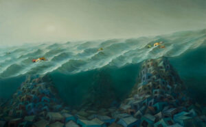 Sea Scape Submerged Houses